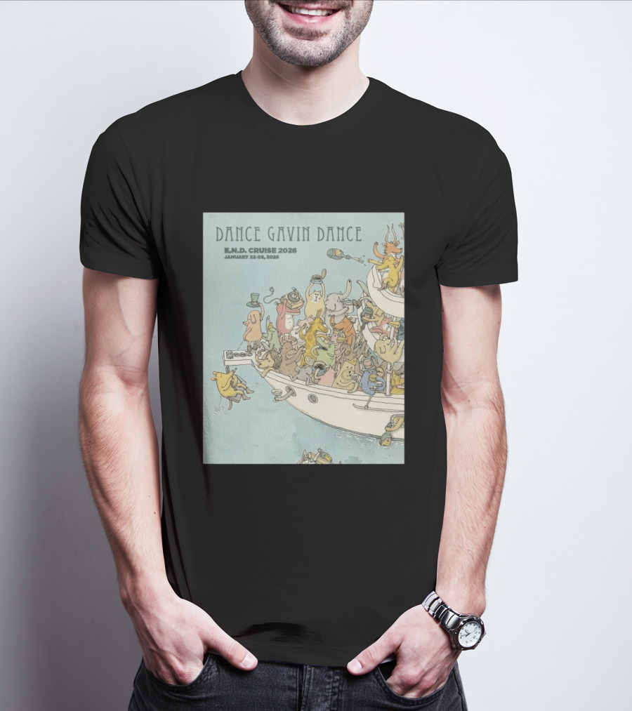 Dance Gavin Dance E.N.D. Cruise 2026 January 22 26 Whimsical Animal Party T-Shirt