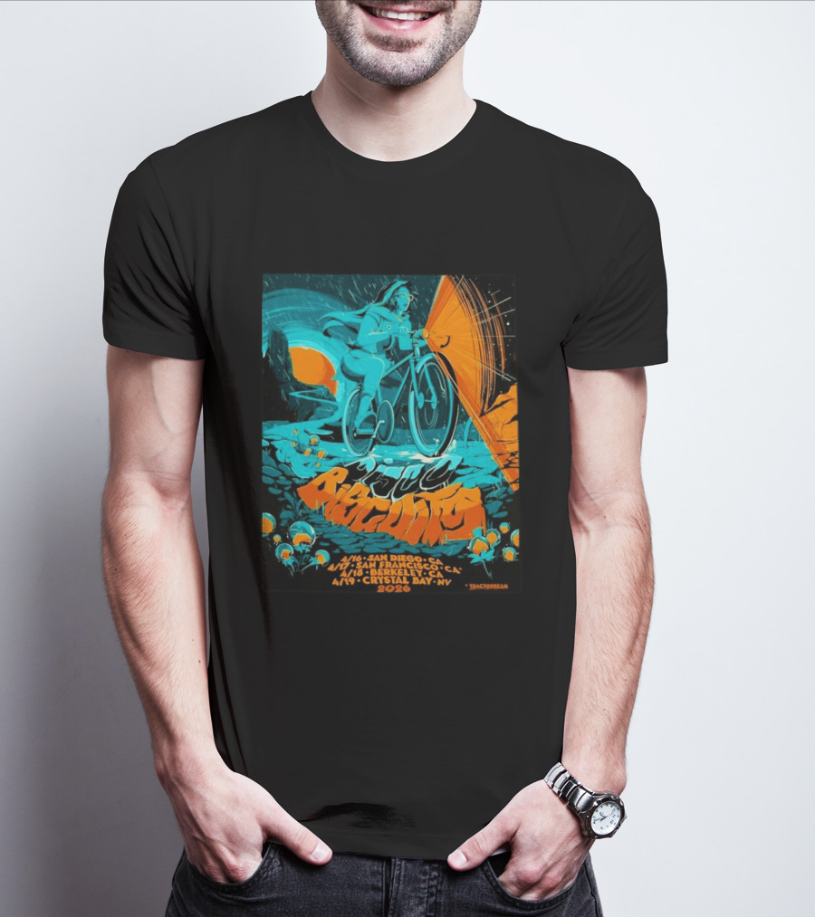 Bicycle Day Tour The Disco Biscuits West Coast April 2026 San Diego San Francisco Berkeley Crystal Bay T-Shirt