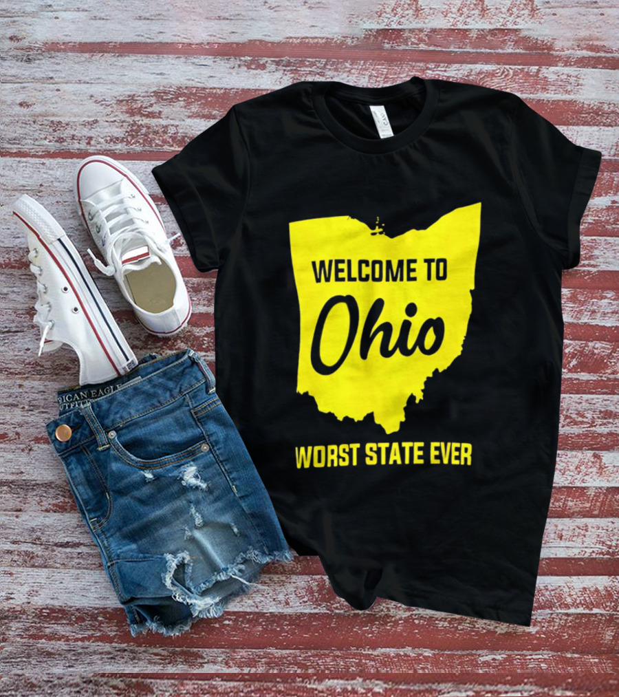 Welcome To Ohio Worst State Ever Map T-Shirt