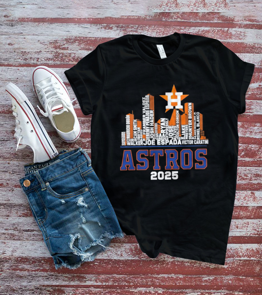 Houston Astros Players City Skyline 2025 T-Shirt
