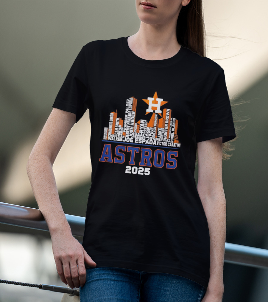 Houston Astros Players City Skyline 2025 T-Shirt