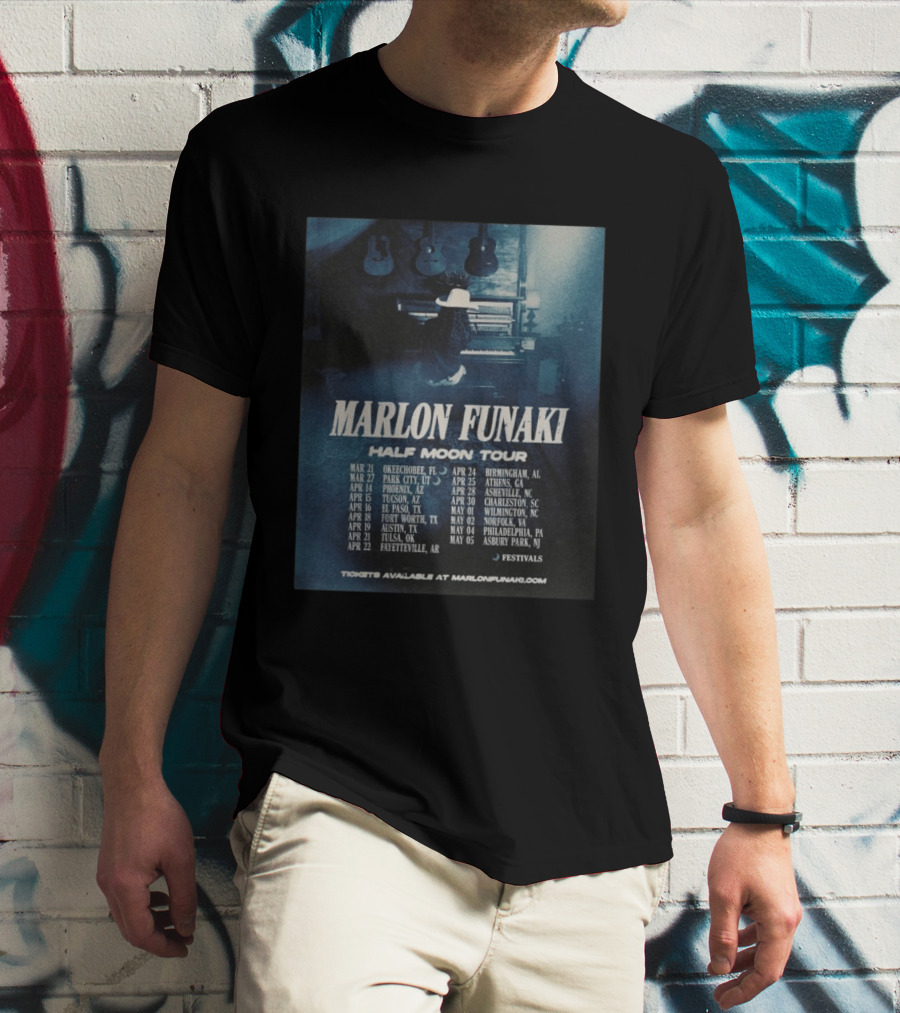 Marlon Funaki Half Moon Tour 2026 Dates Cities And Ticket Info T-Shirt