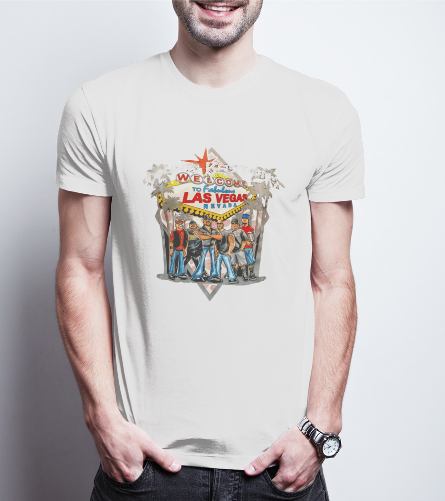 Count's Kustoms Welcome To Fabulous Las Vegas Nevada Sign With Crew Illustrations T-Shirt