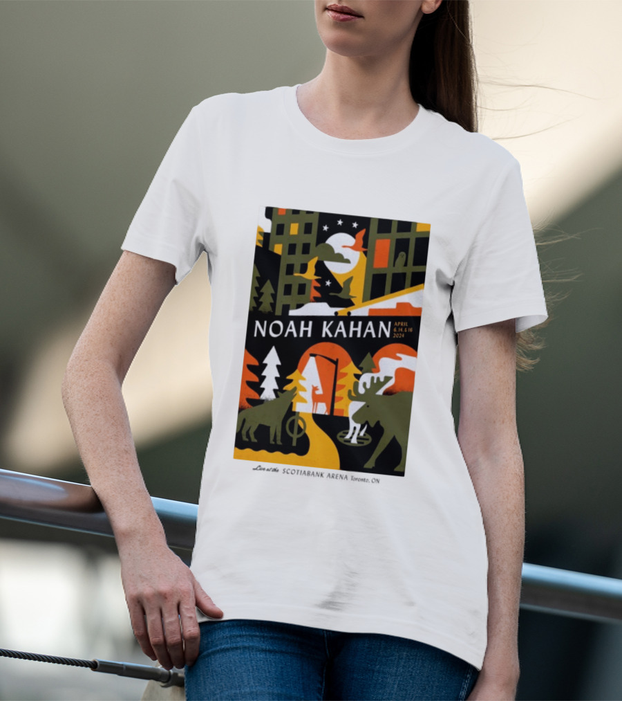 Noah Kahan April 6 14 16 2024 Toronto Wildlife Cityscape T-Shirt