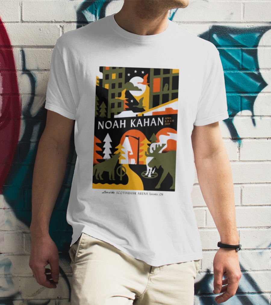 Noah Kahan April 6 14 16 2024 Toronto Wildlife Cityscape T-Shirt
