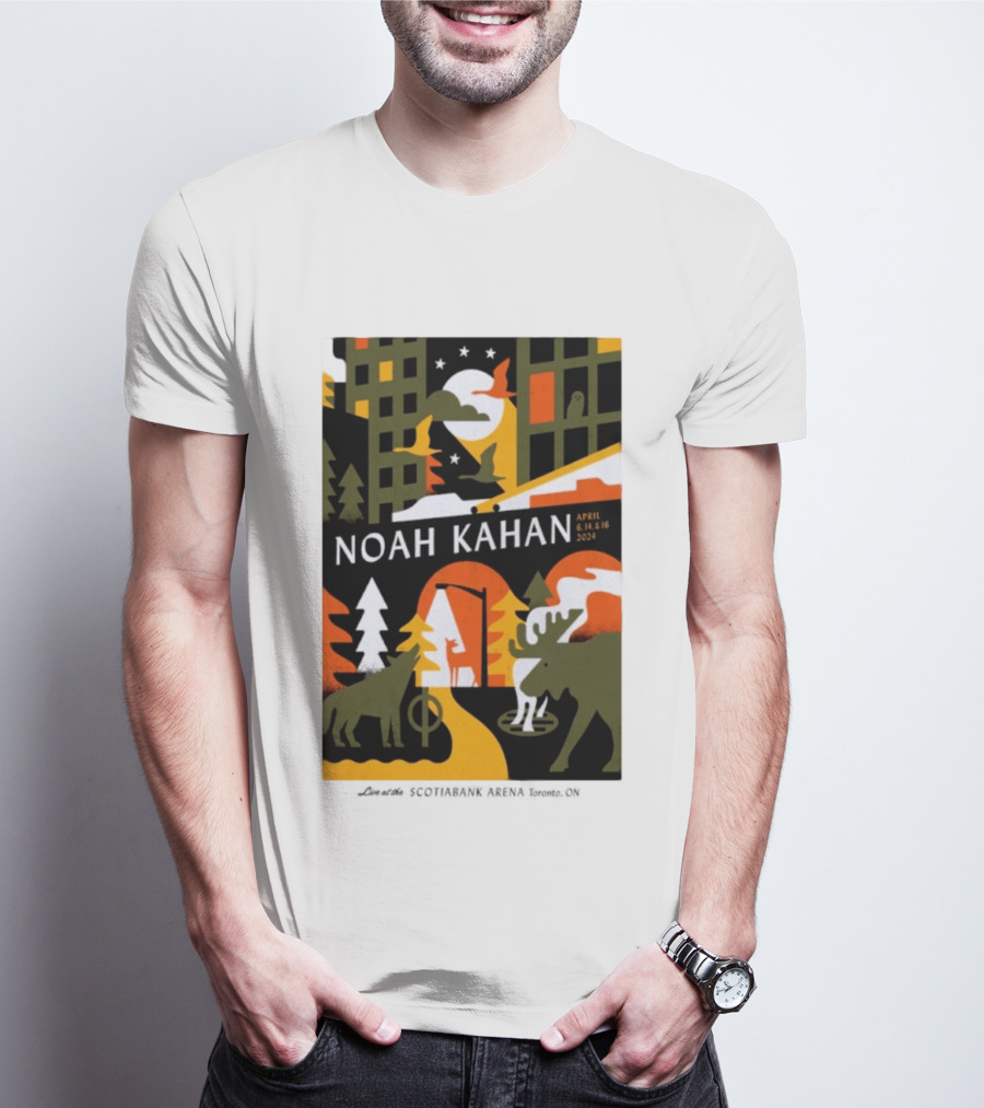 Noah Kahan April 6 14 16 2024 Toronto Wildlife Cityscape T-Shirt