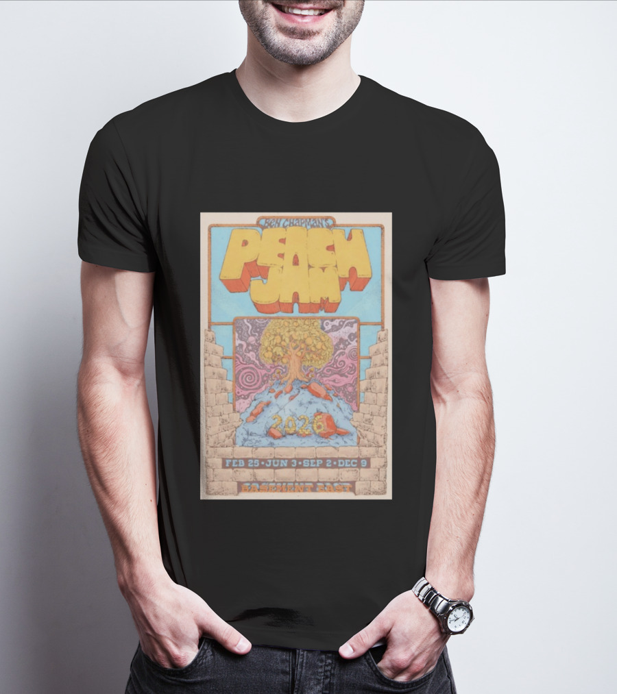 Ben Chapman Peach Jam 2026 Basement East Feb 25 Jun 3 Sep 2 Dec 9 T-Shirt