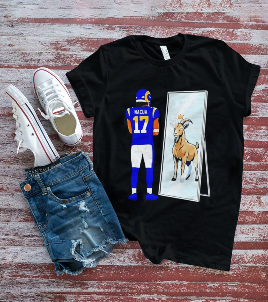 Puka Nacua 17 Los Angeles Rams Mirror Goat Crown T-Shirt