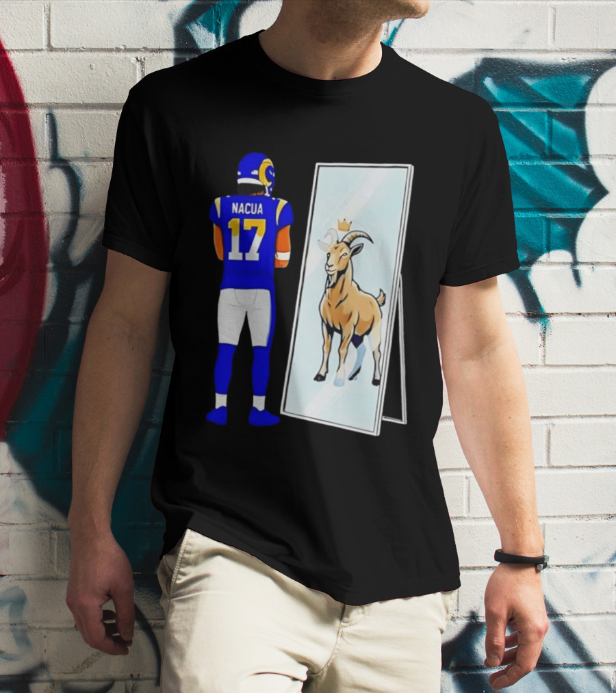 Puka Nacua 17 Los Angeles Rams Mirror Goat Crown T-Shirt