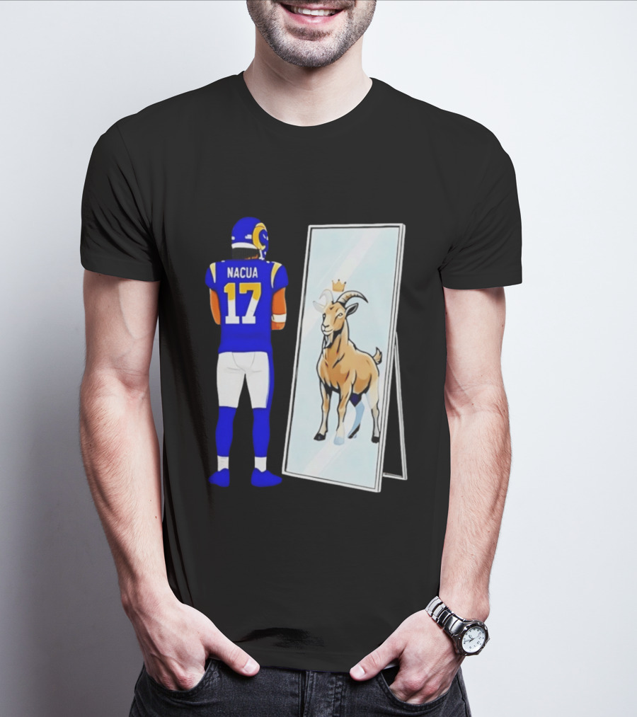 Puka Nacua 17 Los Angeles Rams Mirror Goat Crown T-Shirt