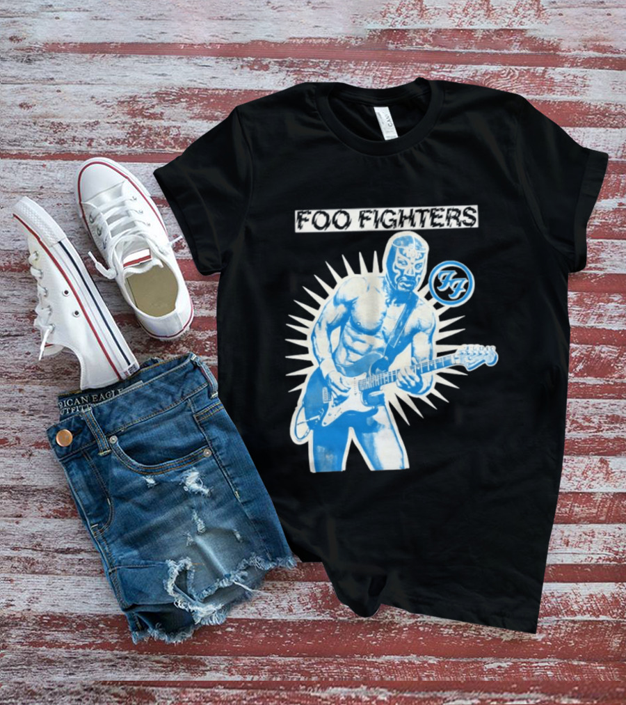 Foo Fighters 2026 Tasmania Lucha Libre Masked Guitarist Iconic FF T-Shirt