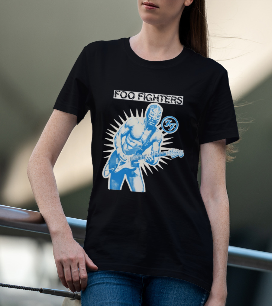 Foo Fighters 2026 Tasmania Lucha Libre Masked Guitarist Iconic FF T-Shirt