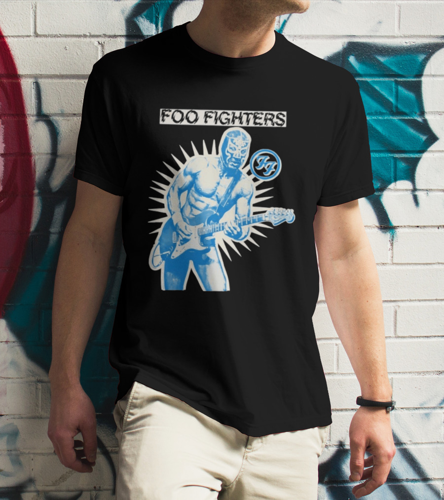 Foo Fighters 2026 Tasmania Lucha Libre Masked Guitarist Iconic FF T-Shirt