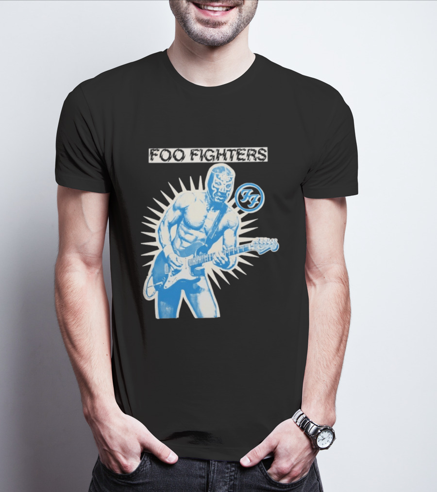 Foo Fighters 2026 Tasmania Lucha Libre Masked Guitarist Iconic FF T-Shirt