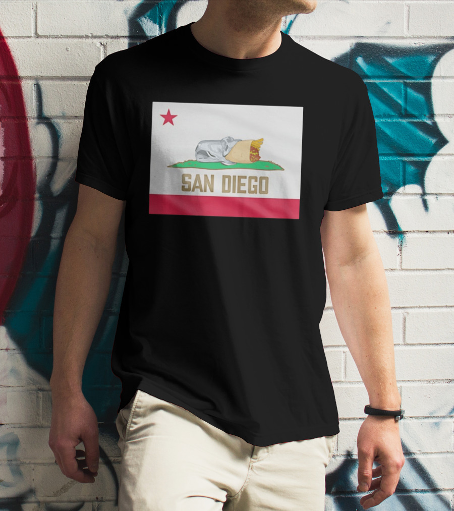 San Diego Padres Burrito California Flag T-Shirt