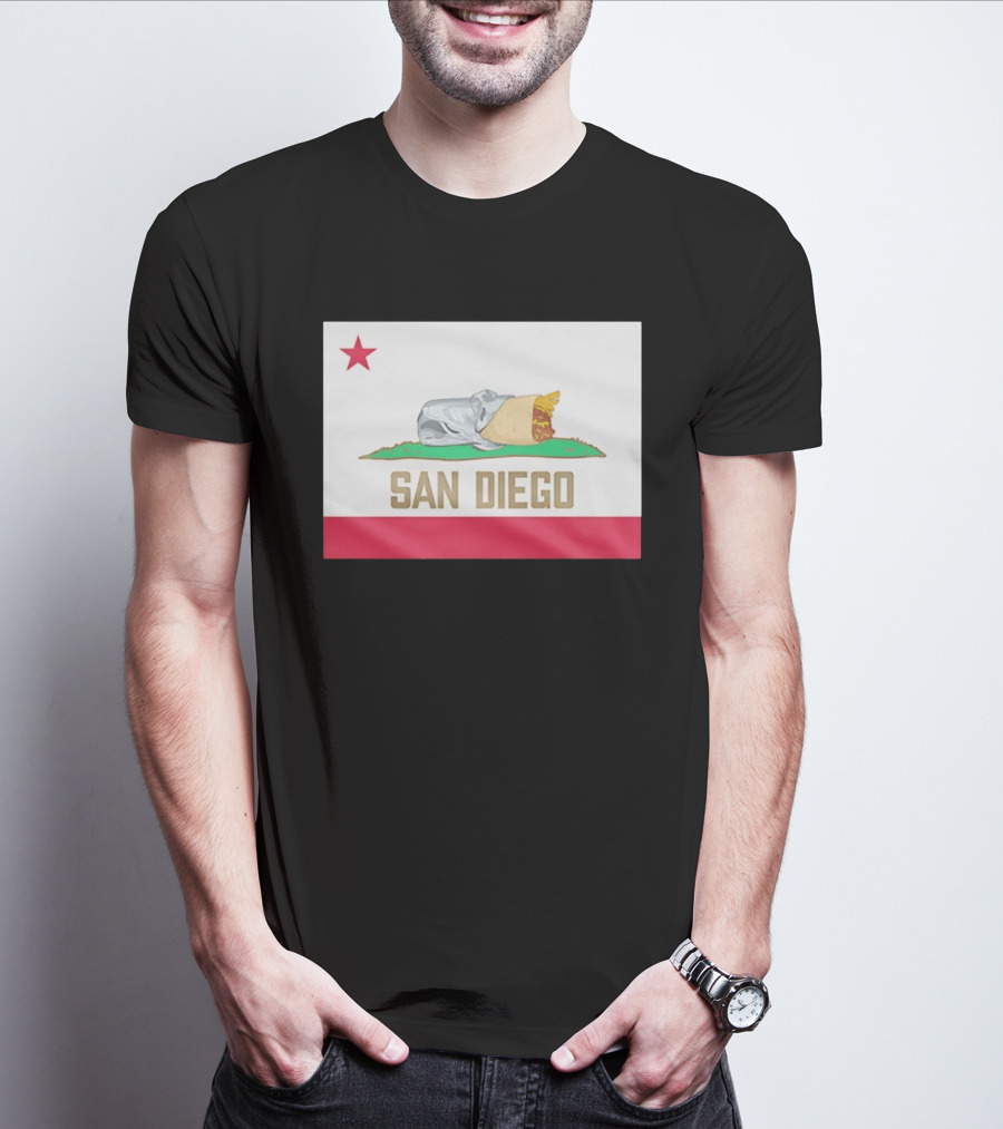 San Diego Padres Burrito California Flag T-Shirt