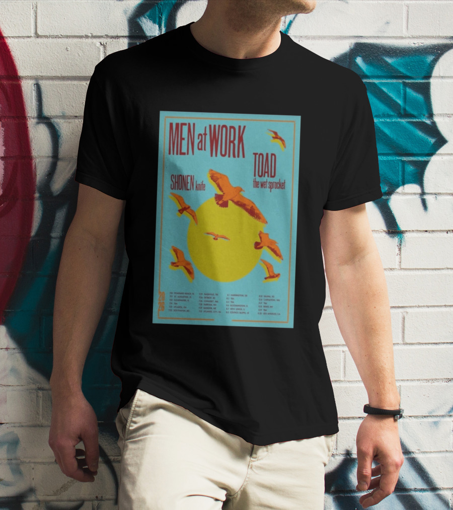 Men At Work Shonen Knife Toad The Wet Sprocket Summer Tour 2026 Dates And Locations T-Shirt