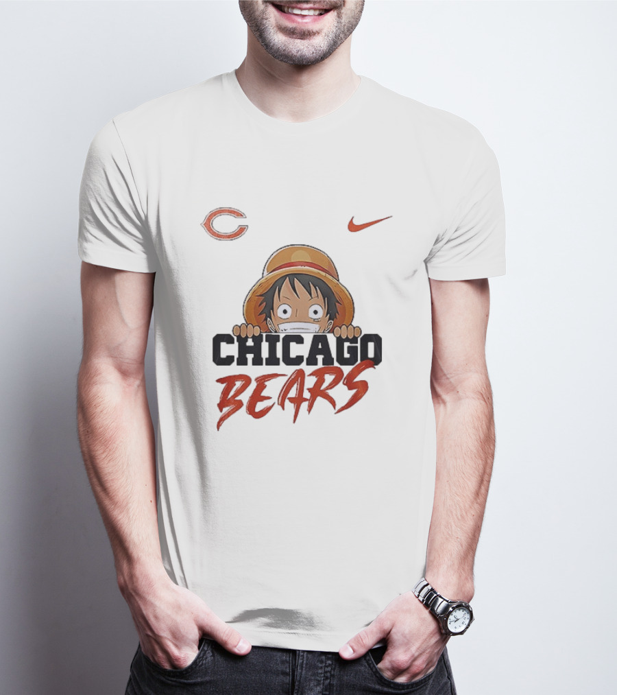 Chicago Bears Monkey D Luffy One Piece Collaboration T-Shirt