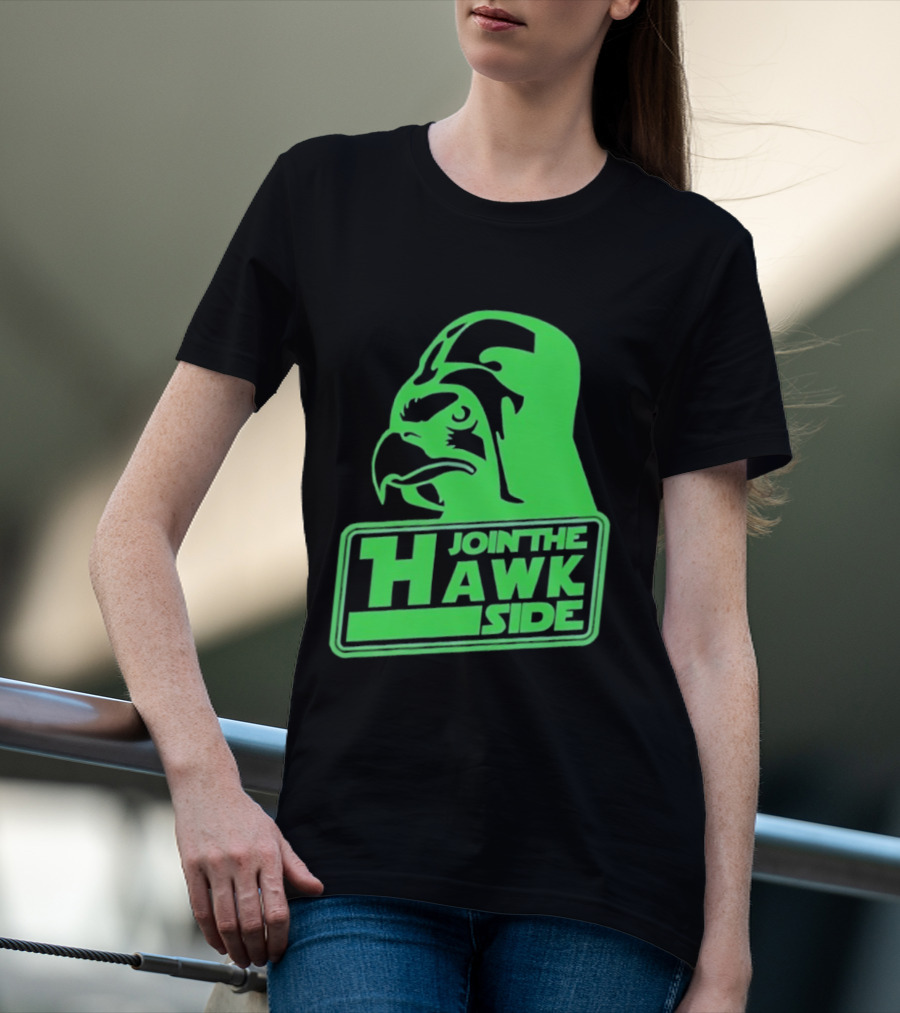 Join The Hawk Side Classic Iconic Green Hawk Face T-Shirt
