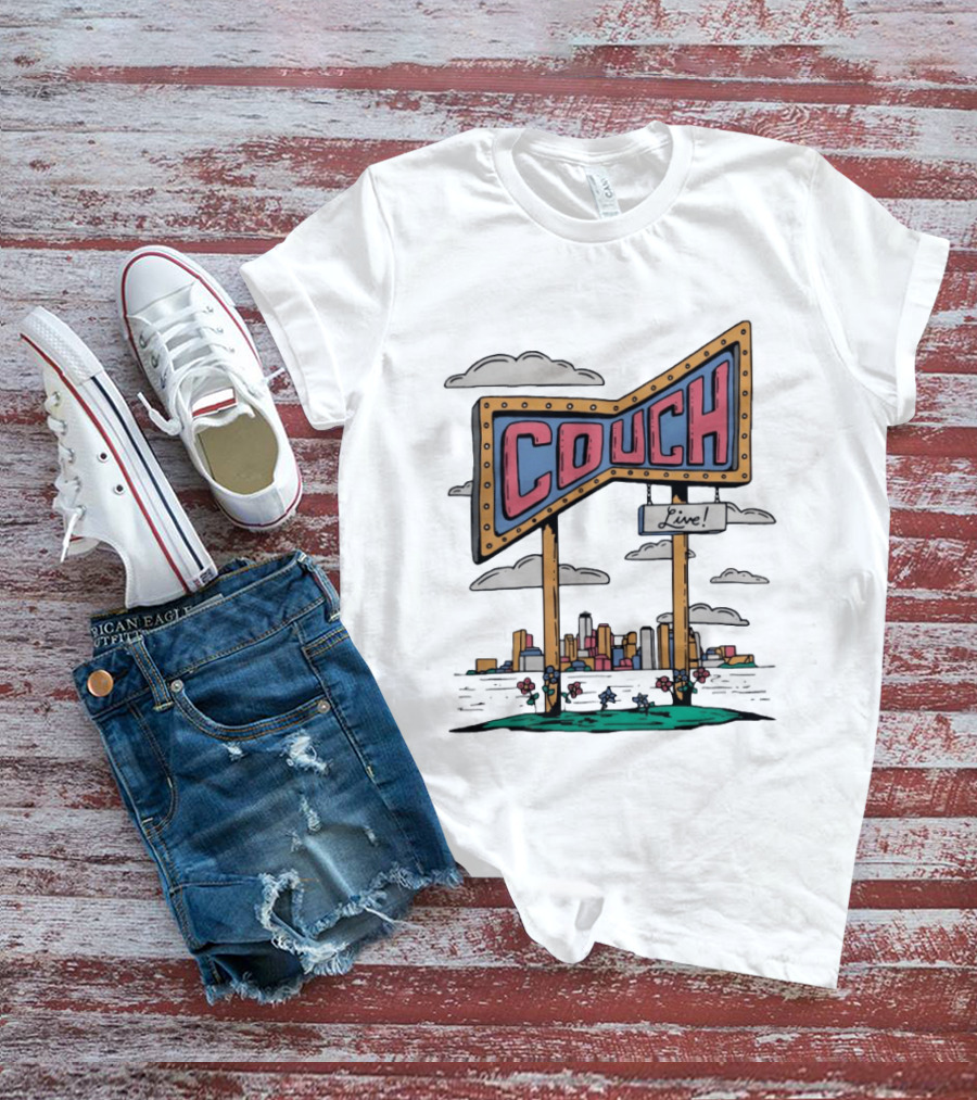 Couch Live Sign City Skyline T-Shirt