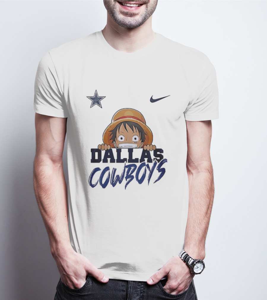 Dallas Cowboys One Piece Monkey D Luffy Nike Collaboration T-Shirt