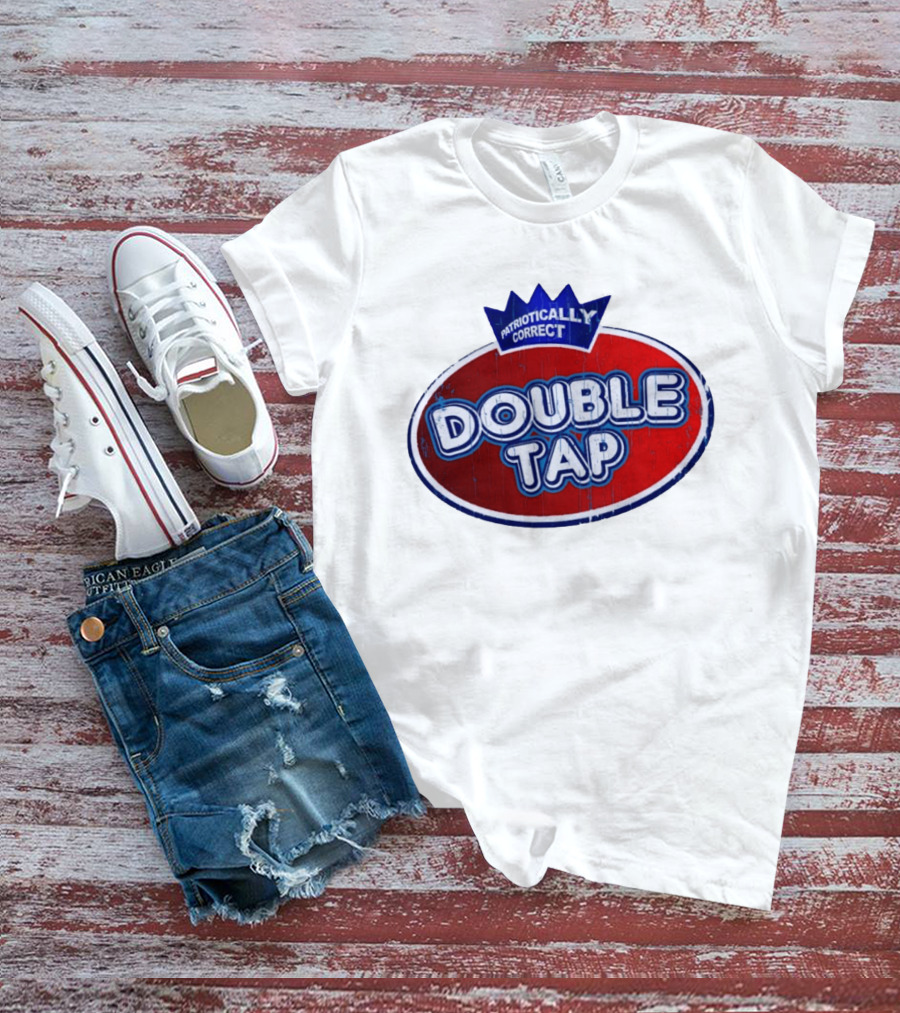 Patriotically Correct Double Tap Oval Design With Crown T-Shirt