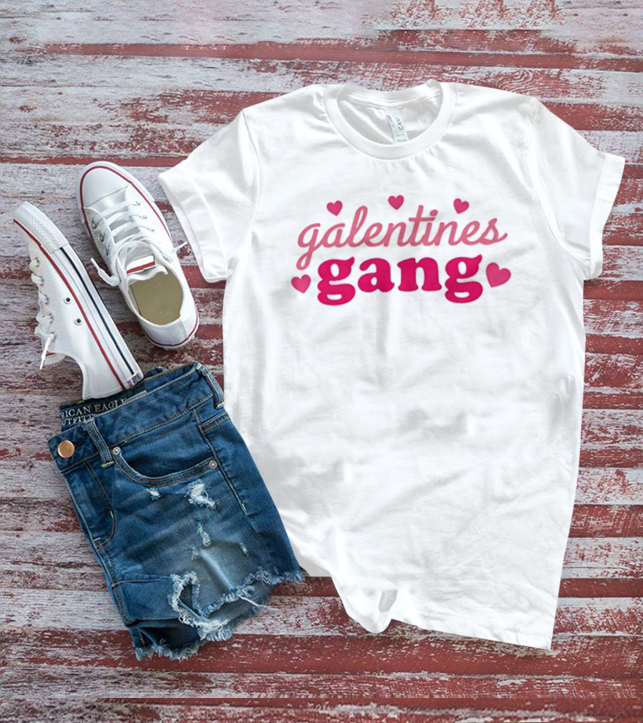 Galentines Gang Heart Accents Valentine's Day Celebration T-Shirt