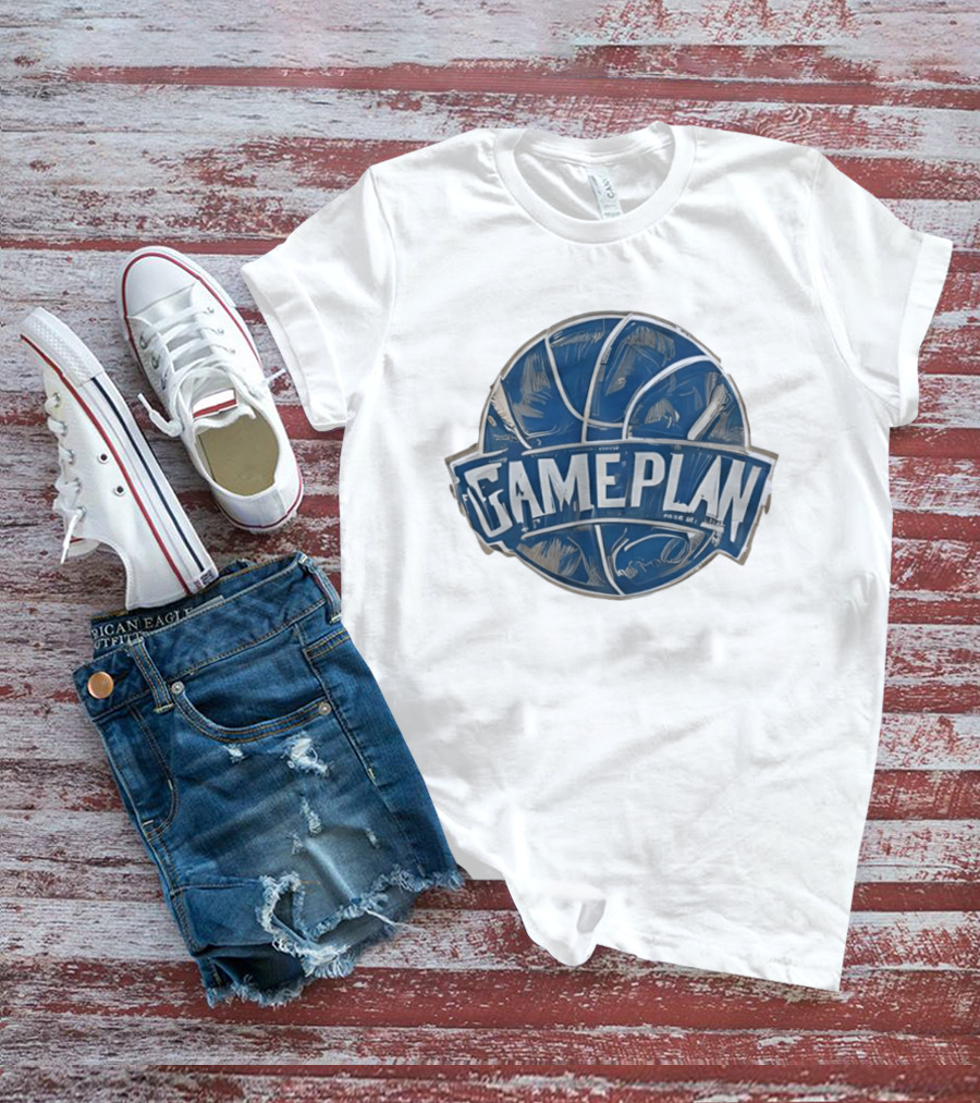 Gameplan Basketball Painting Blue Basketball T-Shirt