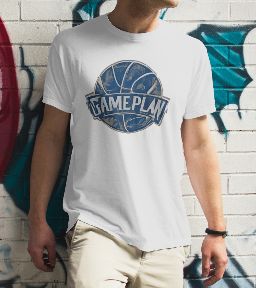 Gameplan Basketball Painting Blue Basketball T-Shirt