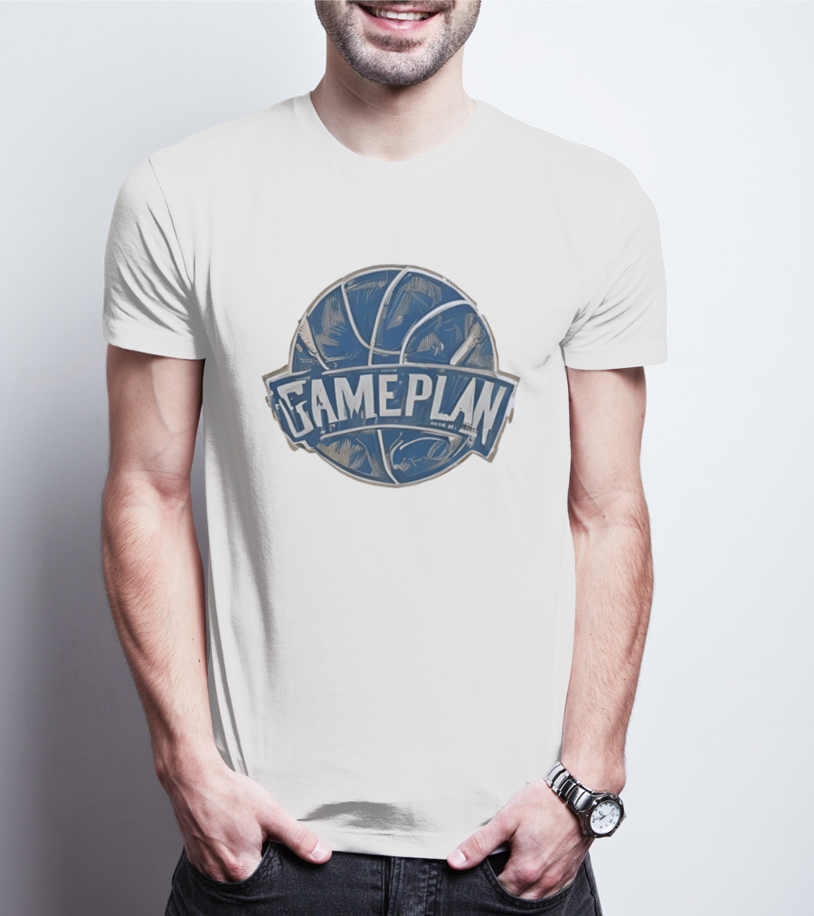 Gameplan Basketball Painting Blue Basketball T-Shirt