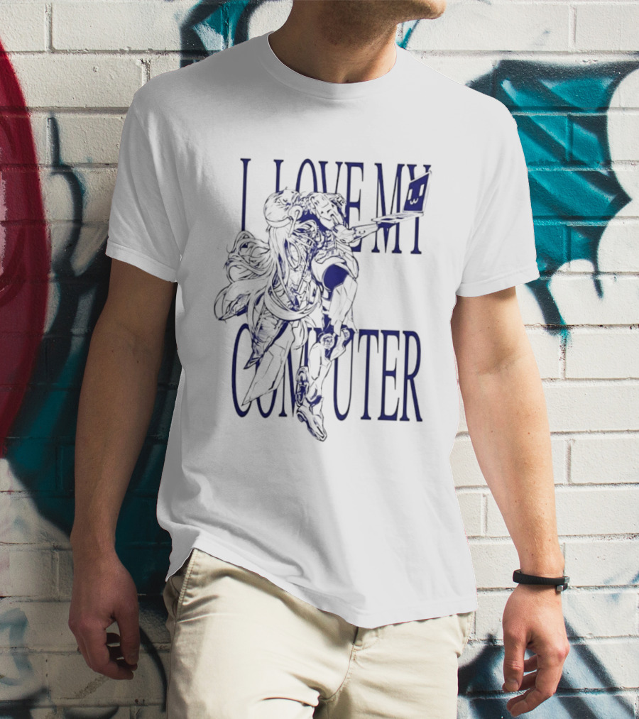 I Love My Computer Anime Character Technology T-Shirt