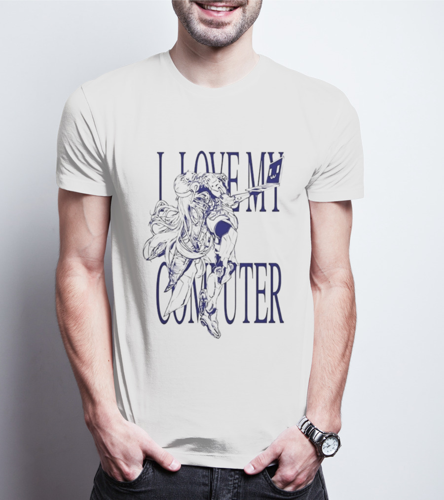I Love My Computer Anime Character Technology T-Shirt