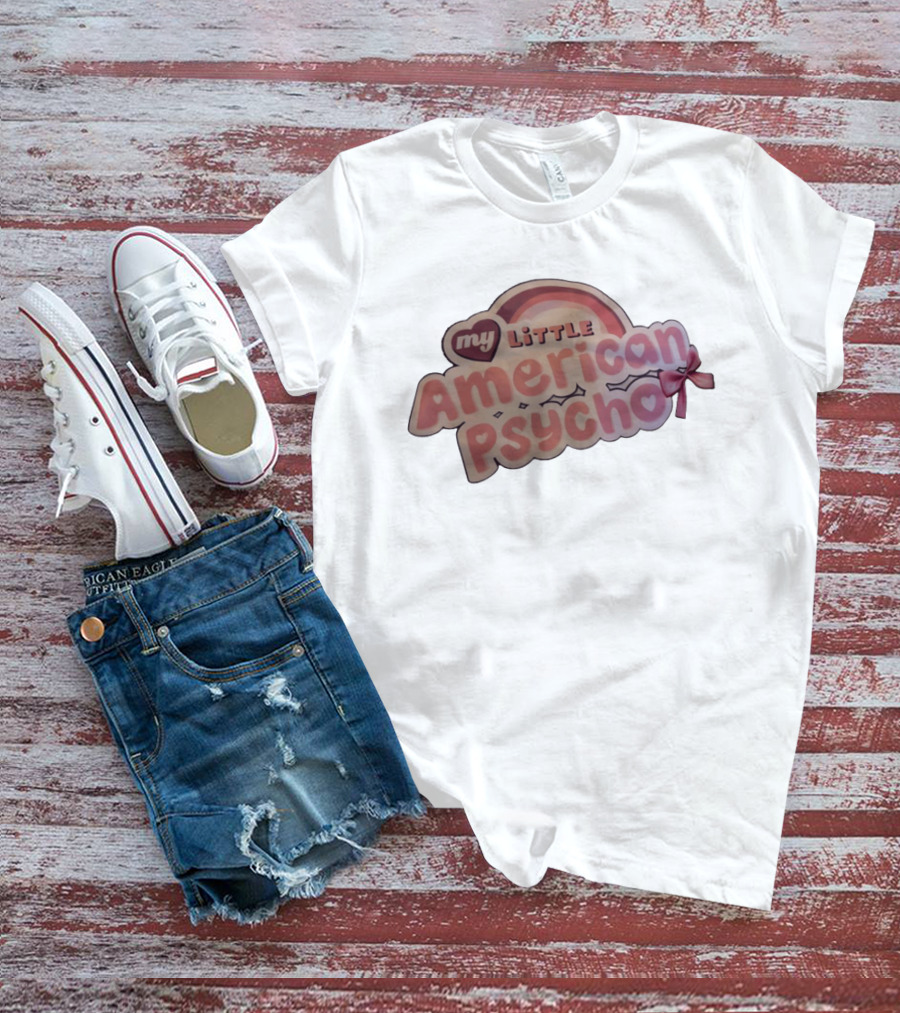 My Little American Psycho Rainbow Bow T-Shirt