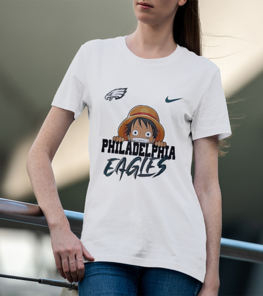 Philadelphia Eagles Monkey D Luffy One Piece Nike Collaboration T-Shirt