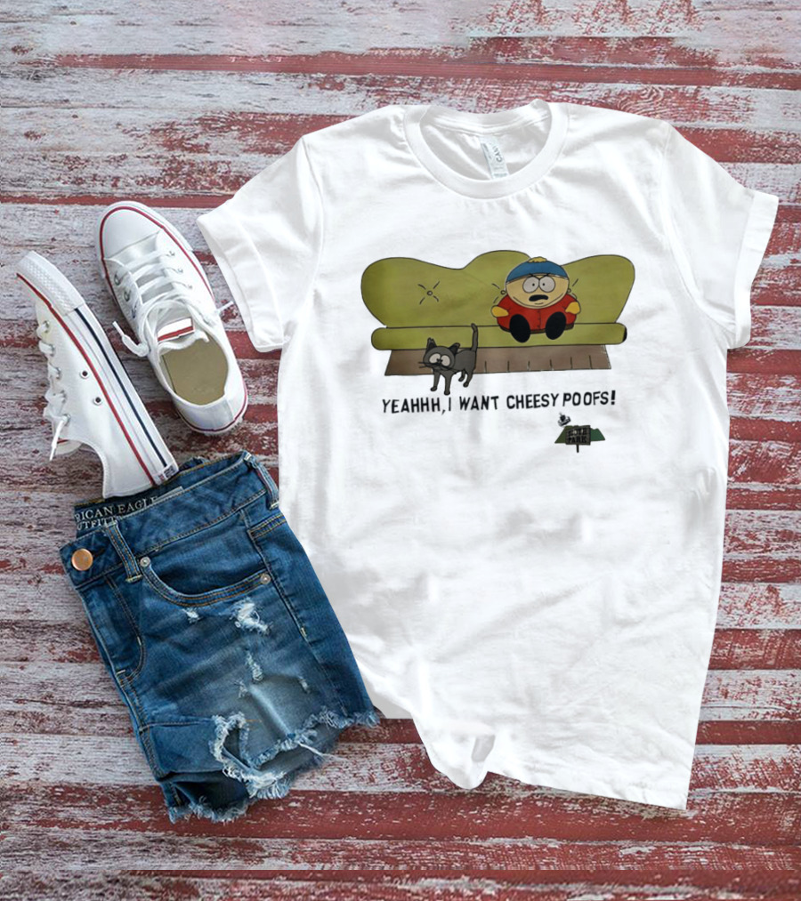 South Park Yeahhh I Want Cheesy Poofs Couch Cat Cartman T-Shirt
