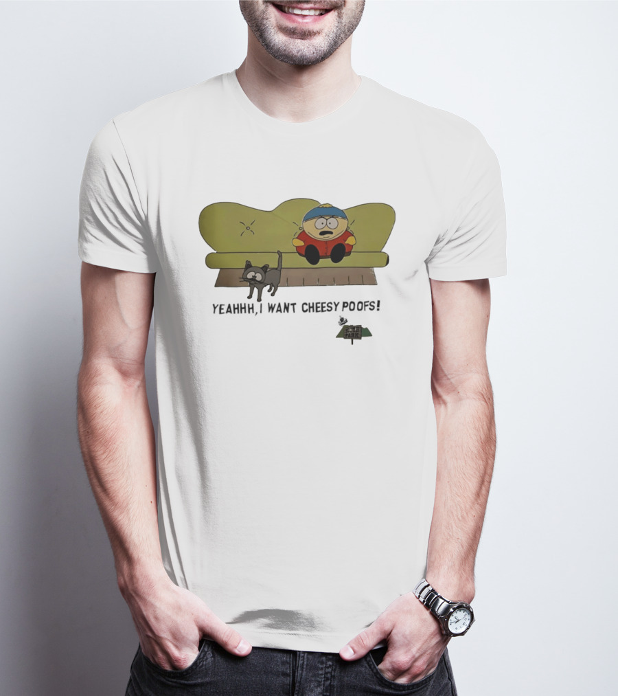 South Park Yeahhh I Want Cheesy Poofs Couch Cat Cartman T-Shirt