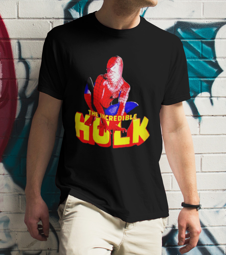 Spider Man The Incredible Hulk Crossover Marvel Mashup T-Shirt
