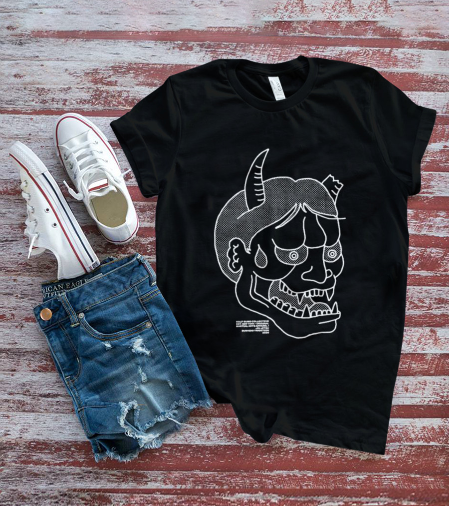 Half Sumo Oni Demon Mask T-Shirt