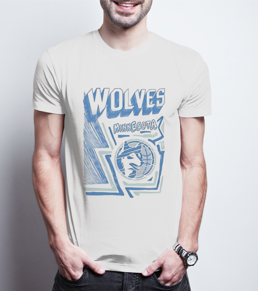Mitchell Ness Wolves Minnesota Timberwolves Blue T-Shirt
