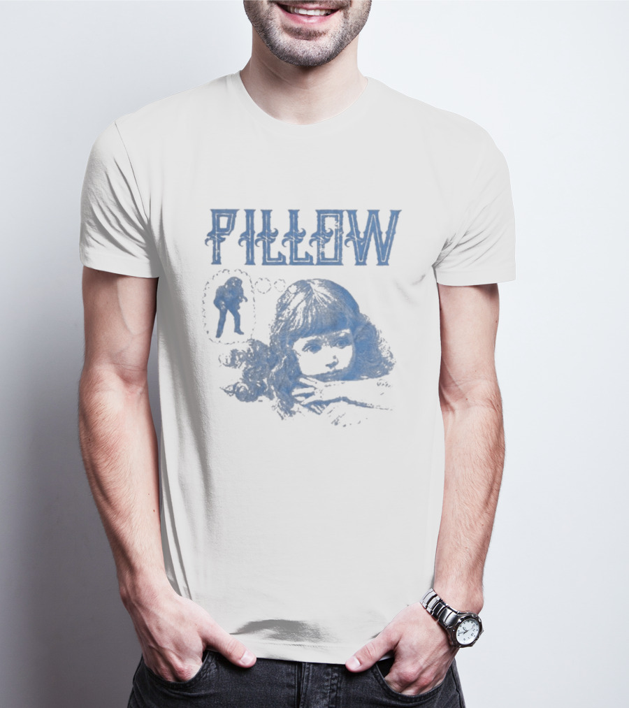 Pillow Papa Sleeping Man Vintage Blue T-Shirt