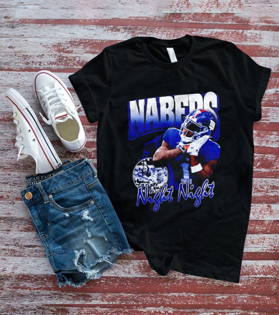 Nabers Night Night Football New York Giants T-Shirt