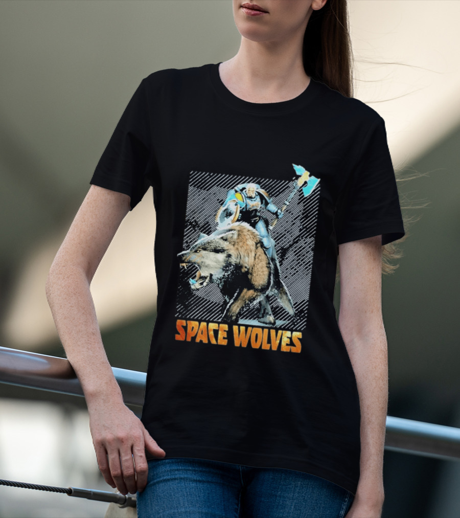 Space Wolves Warhammer 40 000 Iconic Warrior And Beast T-Shirt