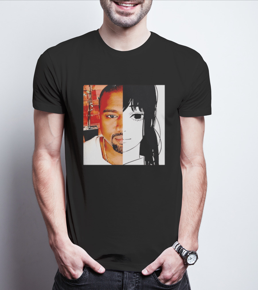 Chainsaw Man Asa Mitaka Kanye West YeAsa Split Face T-Shirt