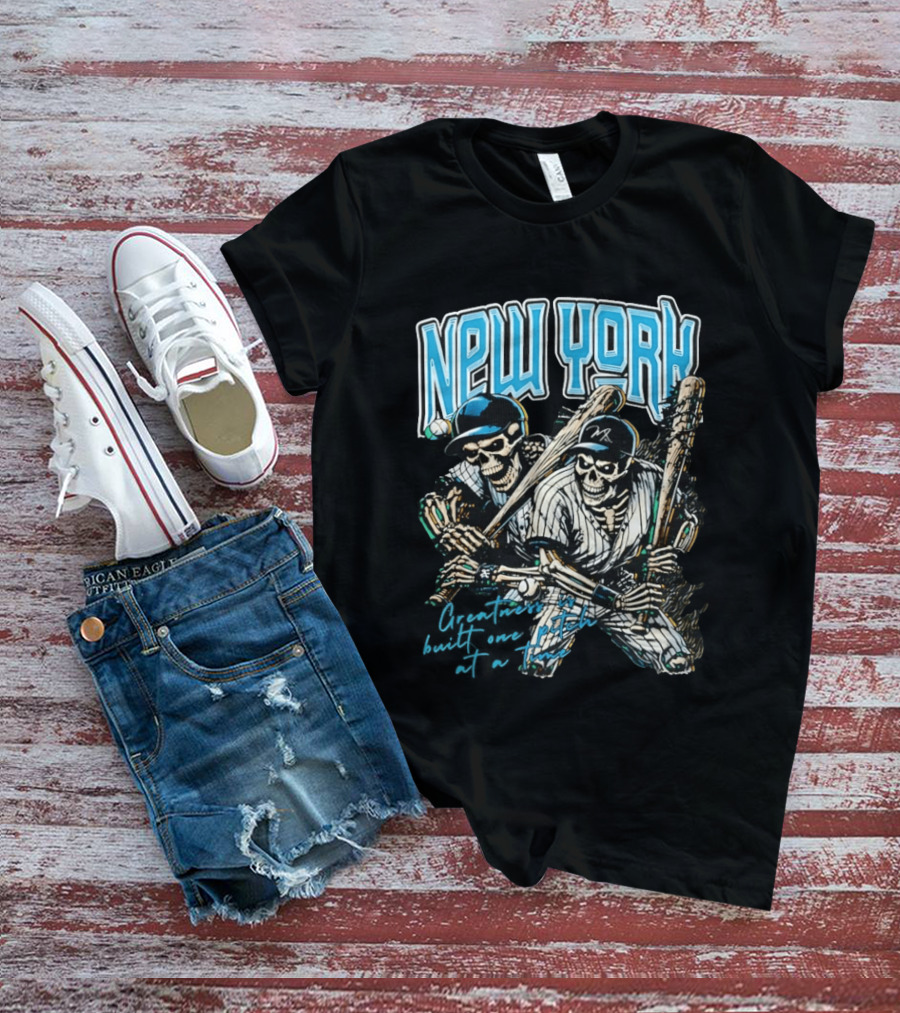 New York Skeleton Baseball Players 2026 T-Shirt