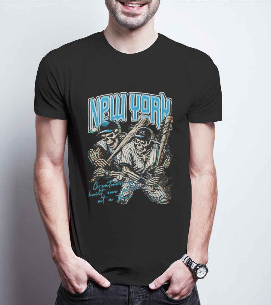 New York Skeleton Baseball Players 2026 T-Shirt