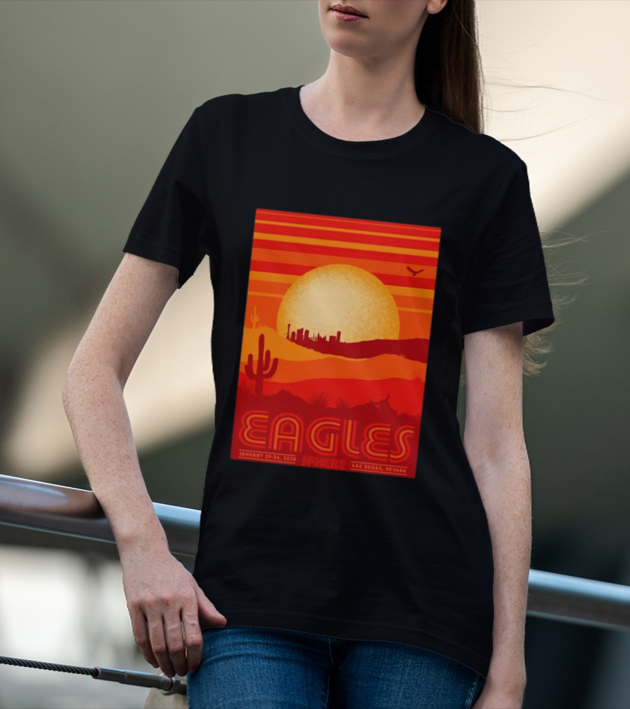 Eagles Live 2026 Sphere Las Vegas January 23 24 Desert Sunset T-Shirt