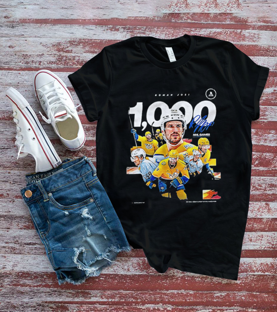 Nashville Predators Roman Josi 1000 NHL Games Celebration T-Shirt