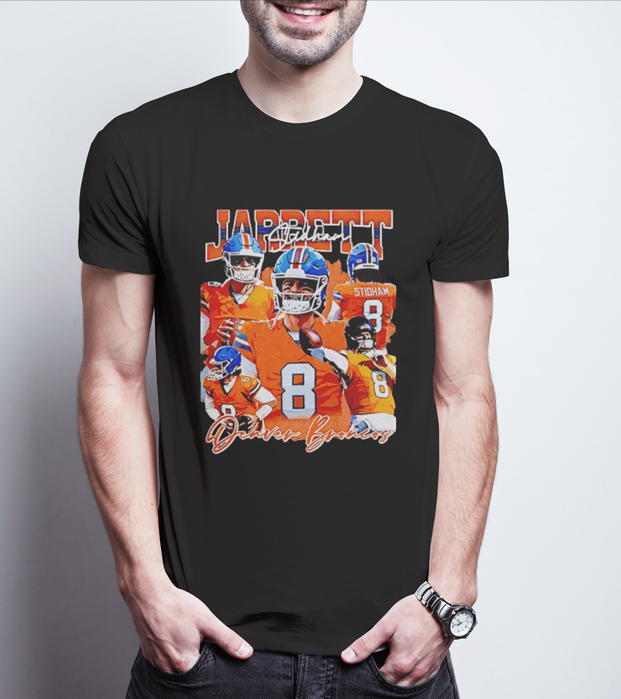 Jarrett Stidham Denver Broncos Football Number 8 Player Highlights T-Shirt