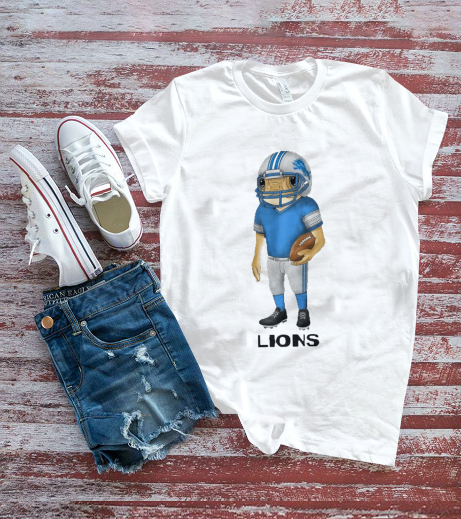 Bad Bunny Detroit Lions Football Player Concho Helmet T-Shirt