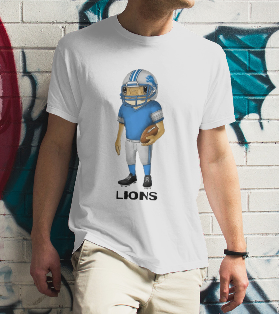 Bad Bunny Detroit Lions Football Player Concho Helmet T-Shirt